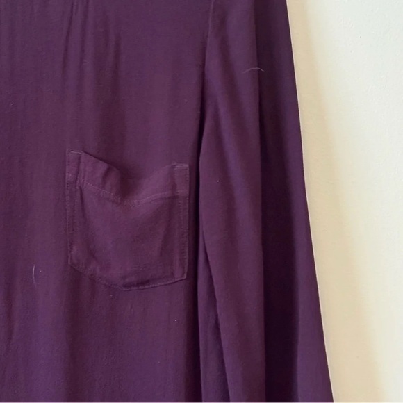 Wilfred| Aritzia| Chic Plum Long Sleeve Pocket Viscose Top Sz S - Picture 2 of 7